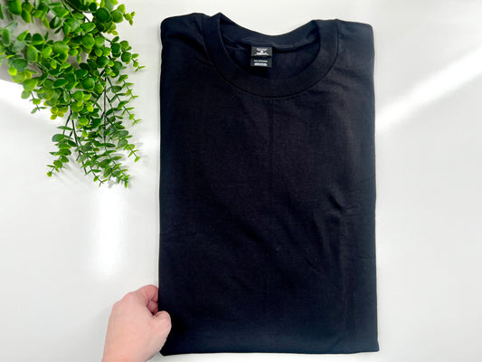 6XL - Black Tshirt - Hanes