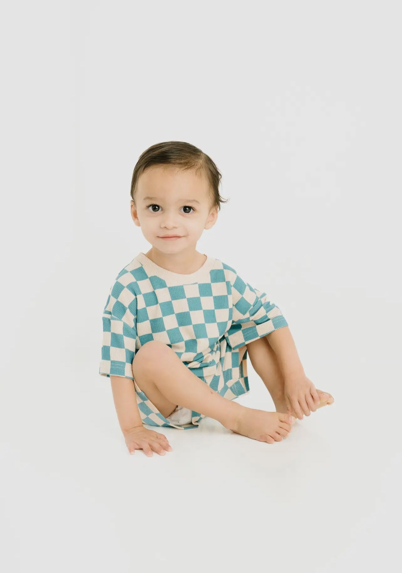 READY TO SHIP: 2T - Blue Short Checker Set - Little One Shop Co