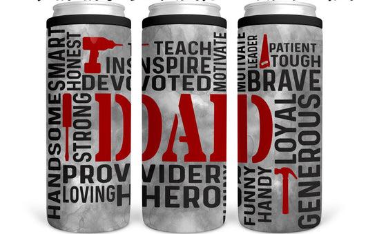 Dad Word Art - 4 in 1 Can Cooler