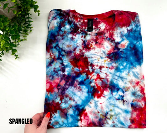 MEDIUM - Spangled Ice Dyed Tshirt - Gildan