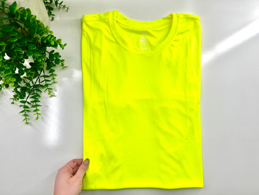 MEDIUM - Safety Yellow - EpiCool 100% Poly Tshirt