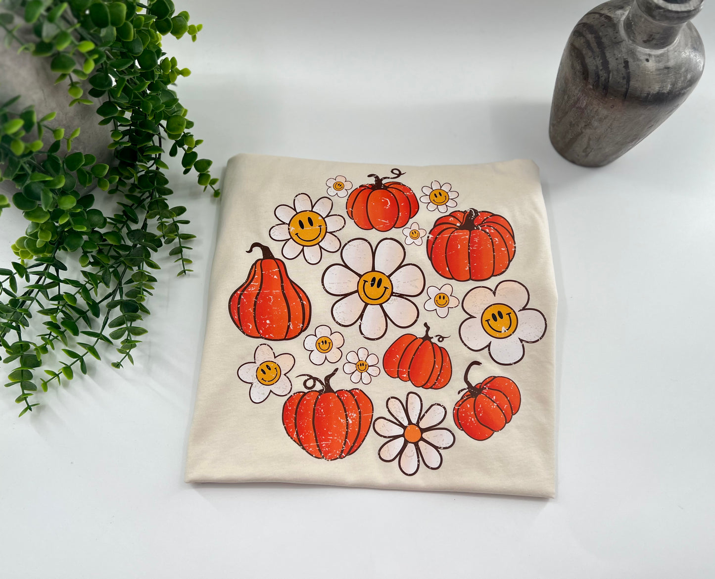 Retro Flower & Pumpkin