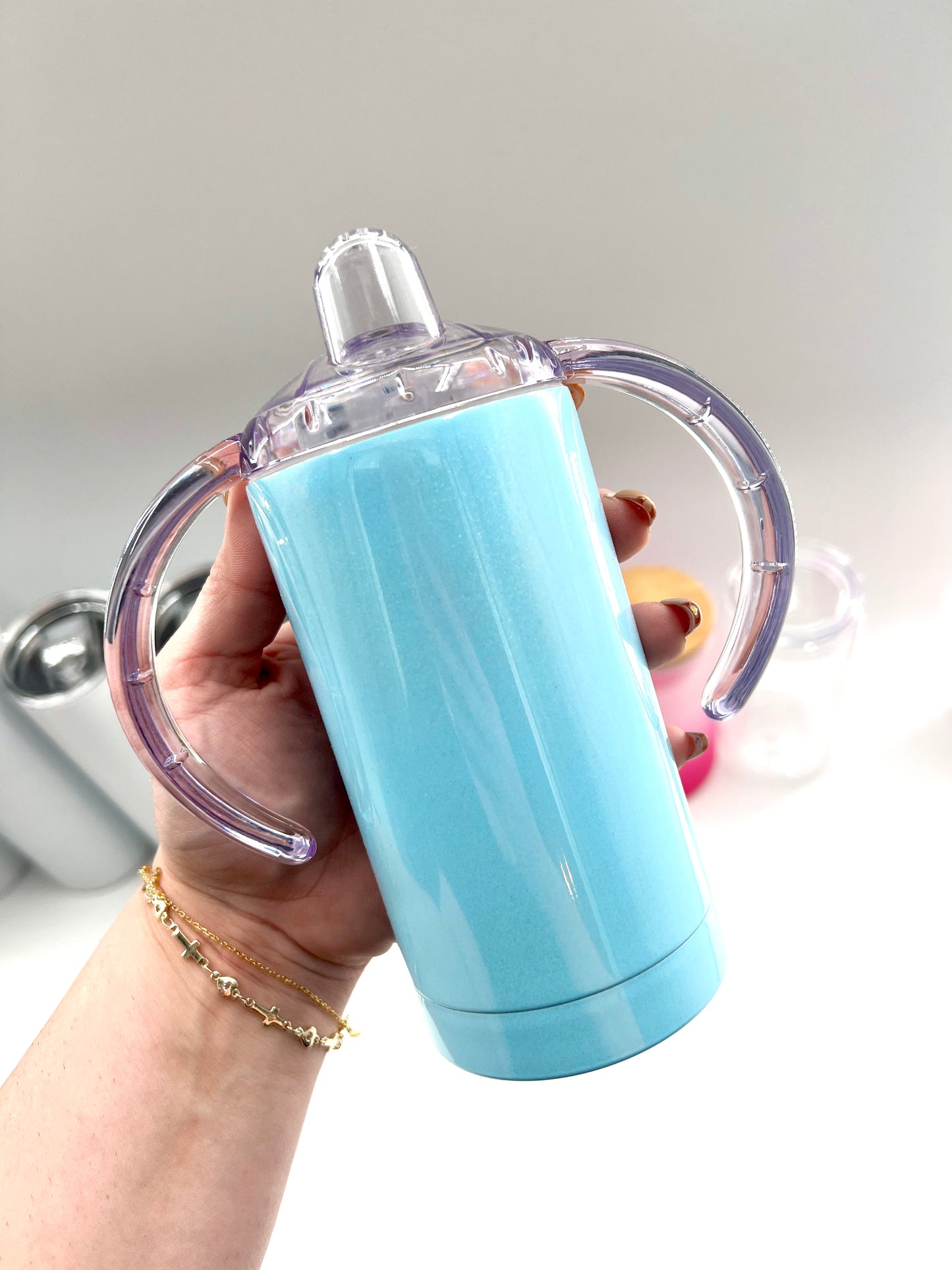 16 oz Blue Shimmer Sippy Cup