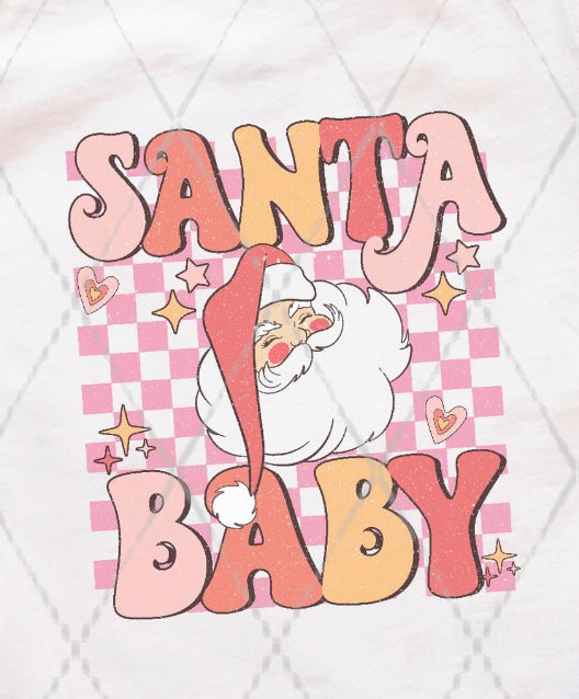 #178 - ONE LEFT - Santa Baby - LARGE POCKET OR INFANT - DIRECT TO FILM PRINT ONLY