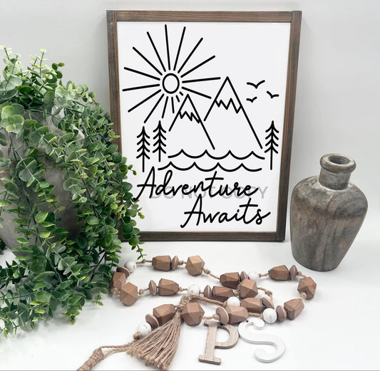 Adventure Awaits - Wood Sign