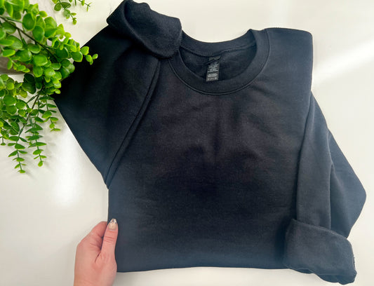 SMALL - Black - Gildan Sweatshirt