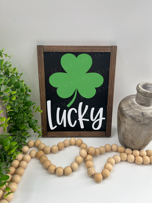 Lucky Shamrock - Wood Sign