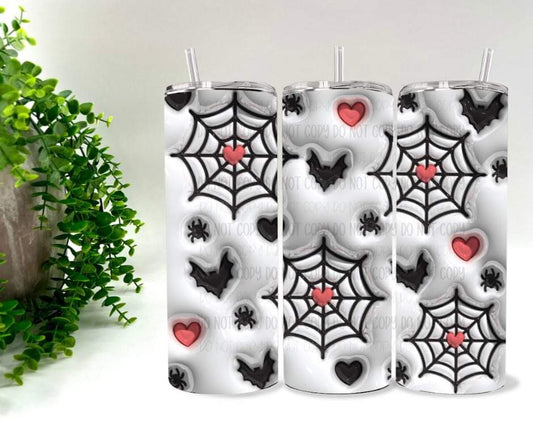 Faux Puff Webs & Bats - 20 oz Tumbler