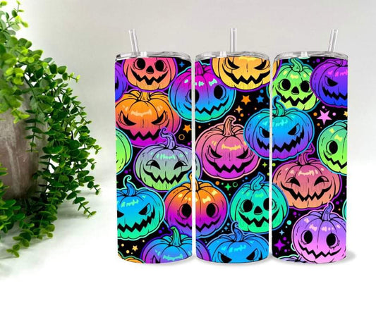 Neon Rainbow Jac O Lanterns- 20 oz Tumbler