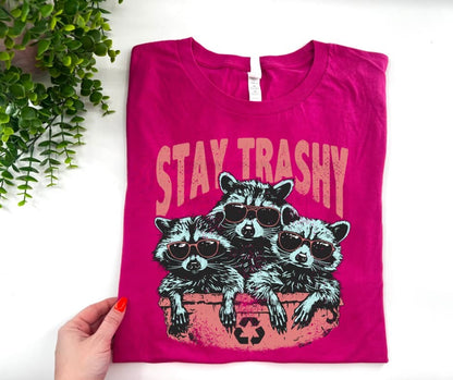 Stay Trashy Racoon Glasses - Custom