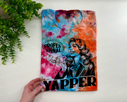 Professional Yapper Vintage Lady - Frankly Loved Ice Dye TSHIRT - YOUTH & ADULT