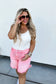 READY TO SHIP: LARGE & XL - Pretty In Pink Frayed Shorts