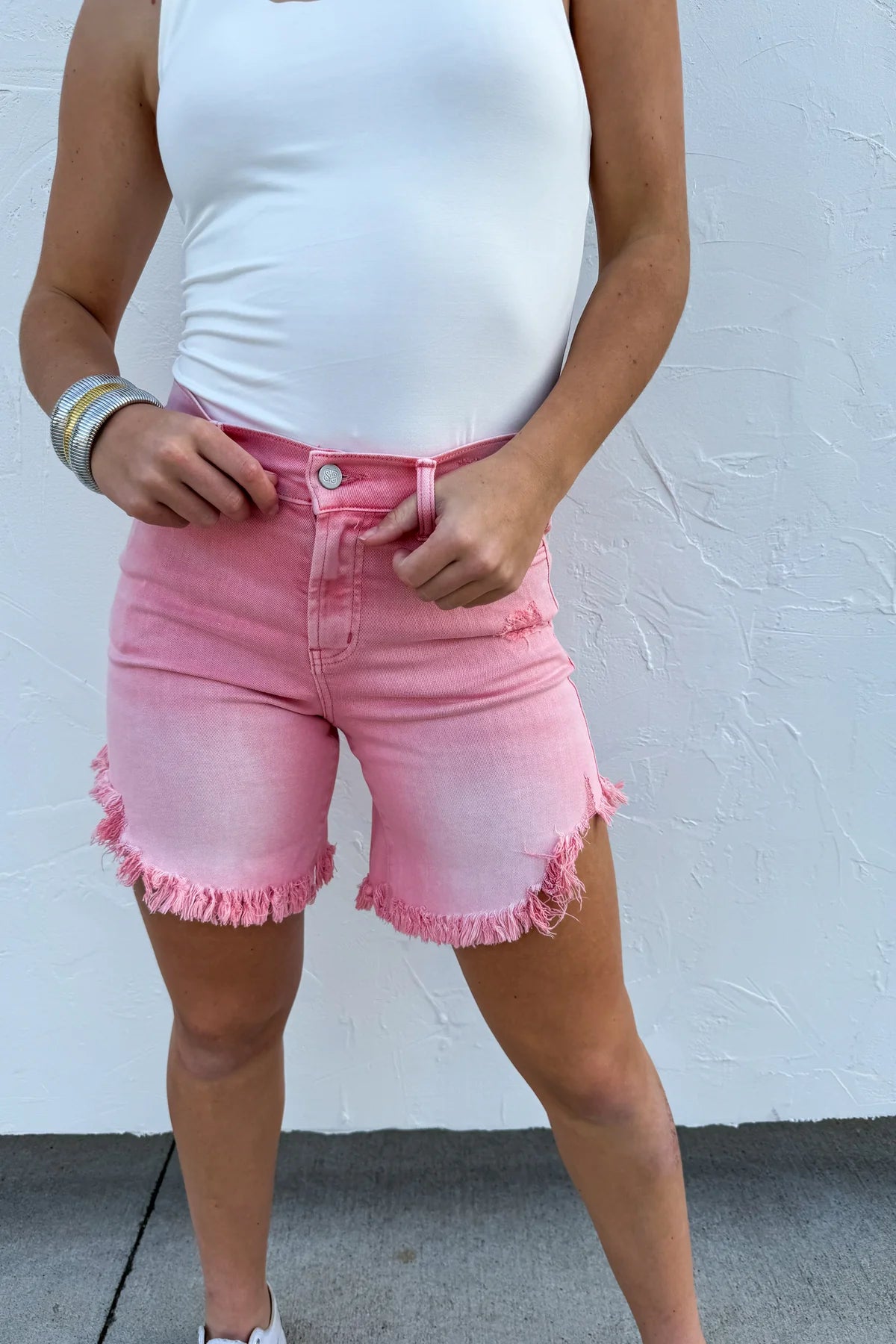 READY TO SHIP: LARGE & XL - Pretty In Pink Frayed Shorts