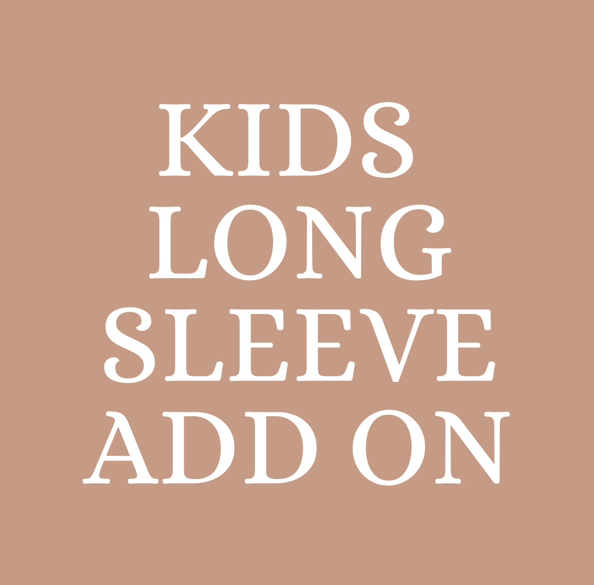 Kids Long Sleeve Add On