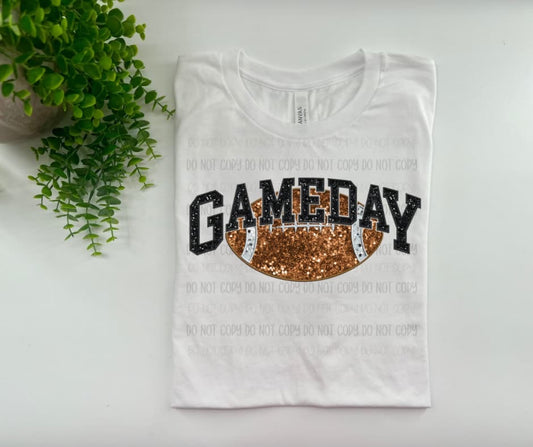 Game Day Football Faux Sequin - Custom