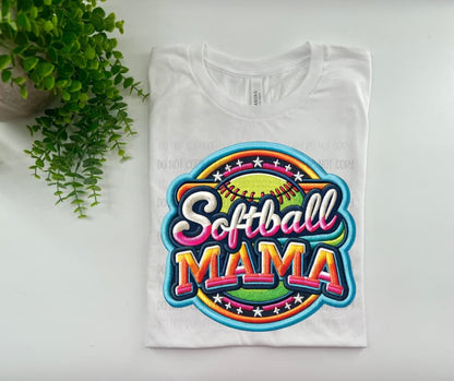 Softball Mama Faux Patch - Custom