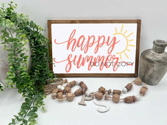 Happy Summer Sun - 16x10” - Wood Sign