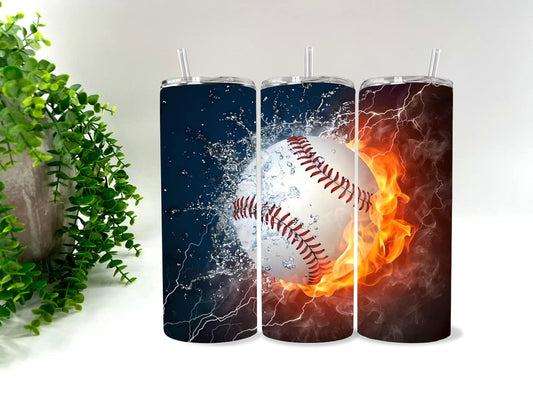 BASEBALL FLAME   - 20 oz Tumbler