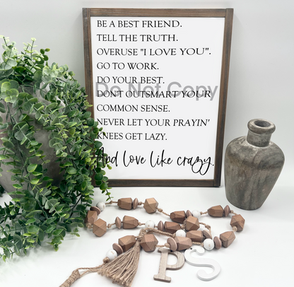 Be A Best Friend  - Wood Sign