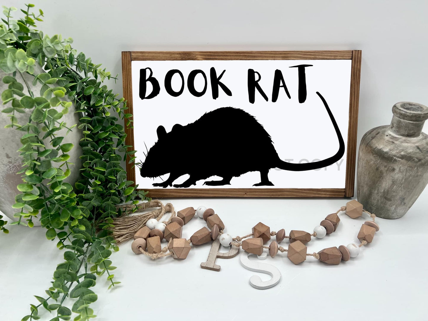 Book Rat - Wood Sign