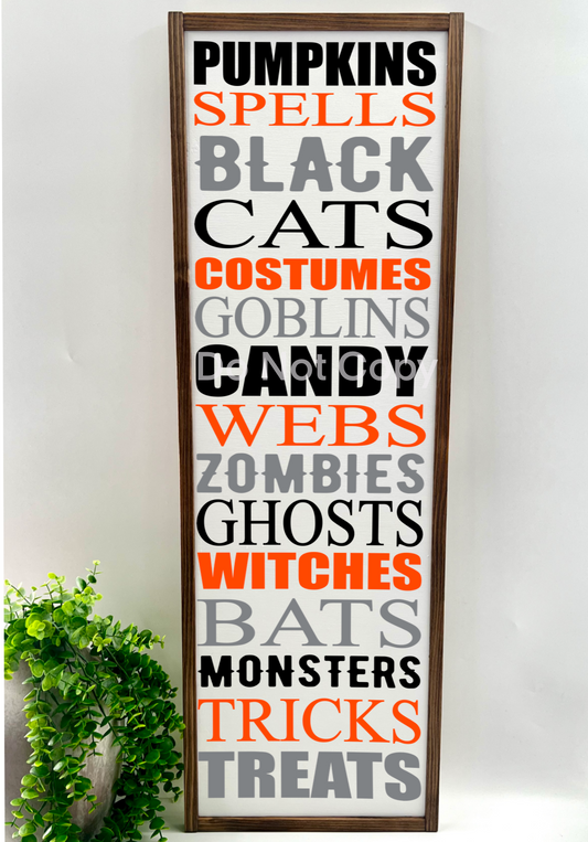 Halloween Words - Wood Sign