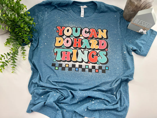 You Can Do Hard Things Leopard Retro - Custom Tee