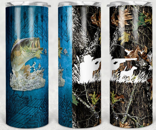 Teal Fishing and Camo Hunting  - 20 oz Tumbler