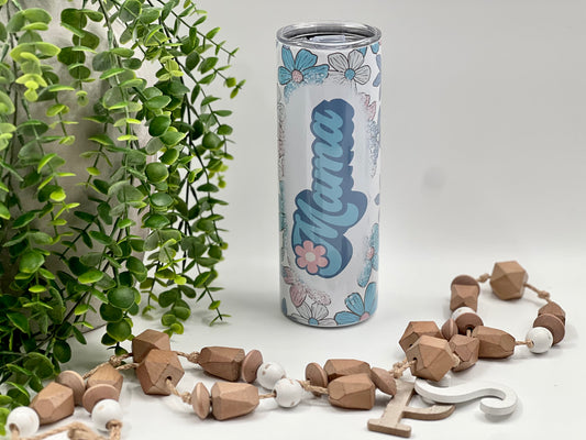 Retro Mama Flowers - 20 oz Tumbler