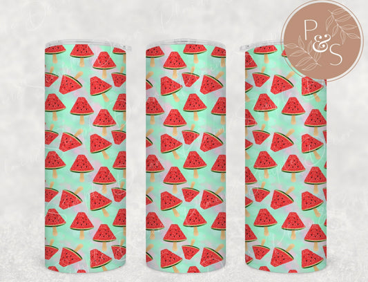 Watermelon - Teal Background - 20 oz Tumbler